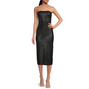 Rue Strapless Stretch Coated Sheath Dress